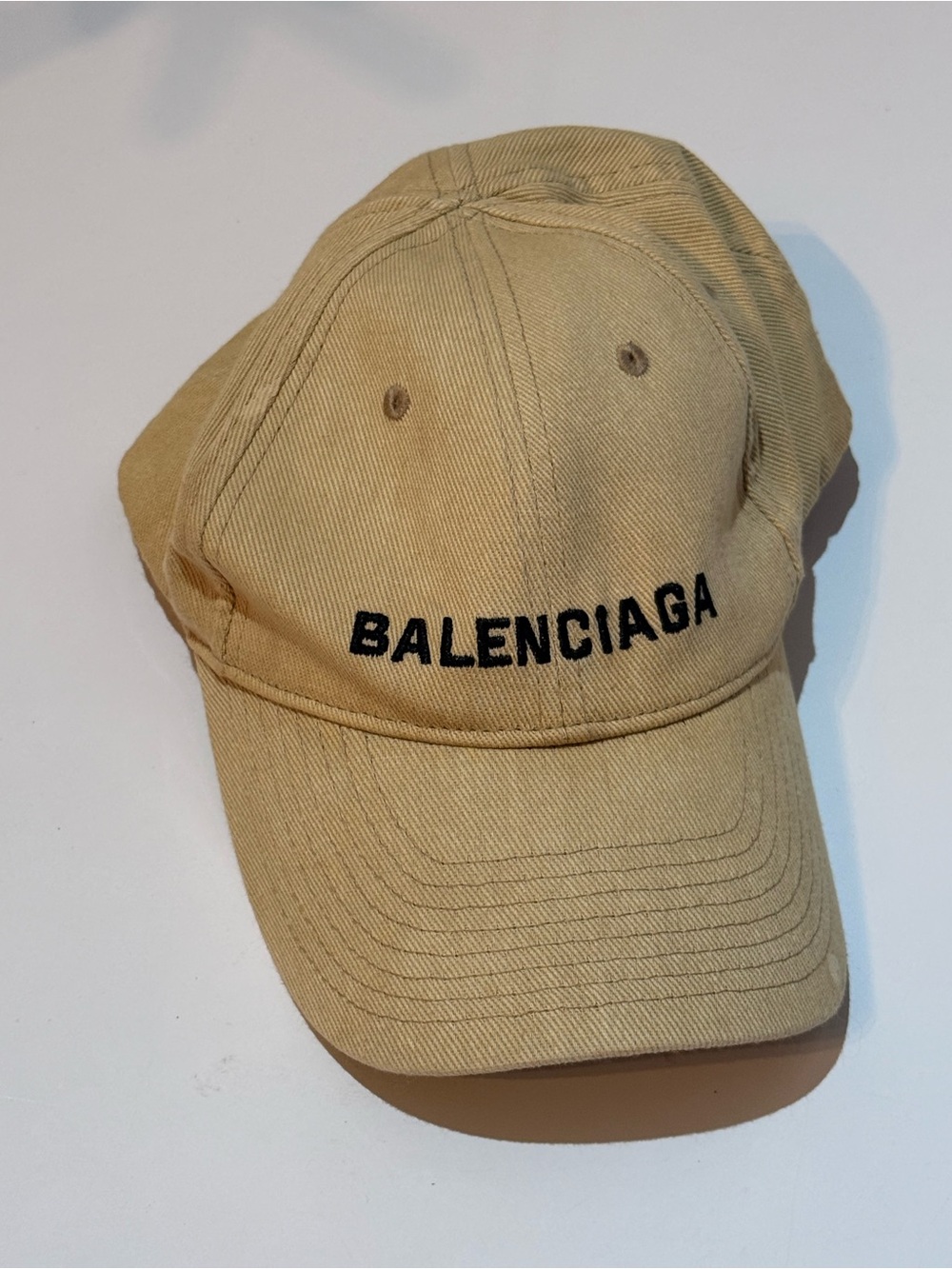 Balenciaga Beige Logo Baseball Cap